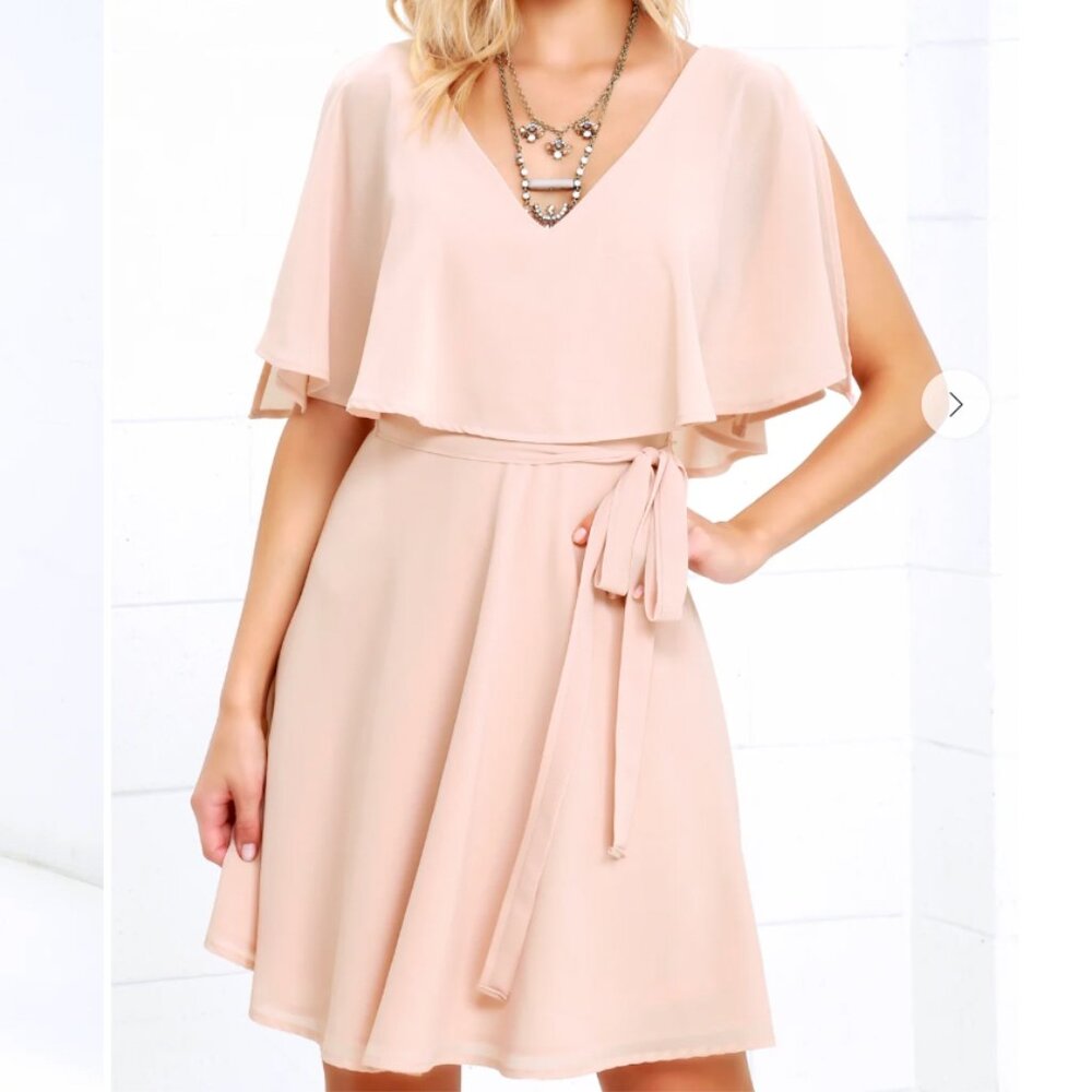 Lulus Butterfly With Me Peach Dress - XS